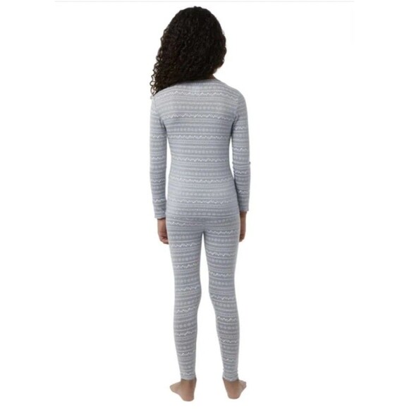 32 Degrees Heat Kids Small 6/7 Gray Thermal Set Long Sleeve Shirt Leggings New - Picture 2 of 4
